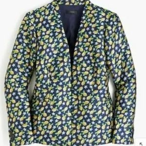 J. Crew Lemon Jacquard Blazer Size 4